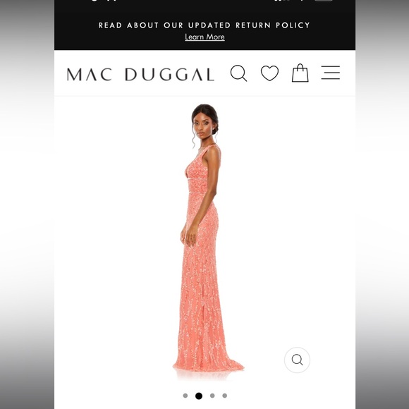 NWT Mac duggal dress size 12. Beautiful beading and coral color - Picture 3 of 11